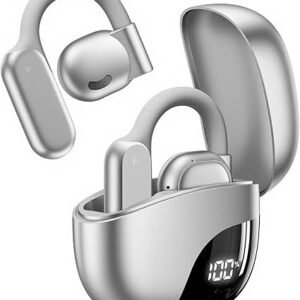 AI Translation Earbuds Real Time Translator Ear Buds Wireless Earphones Bluetooth Headphones Silver