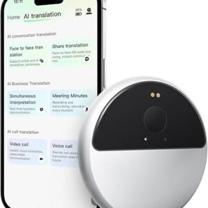 T9 AI language Translator Device, Real Time Voice Cloning, Support 150+ Languages, Cross-App Translation, 98.6% Accuracy, 0.5s Response, Offline Translation, Portable Design for Business Travel
