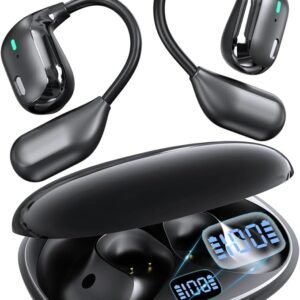 Stocking Stuffers for Men Adults, Translation Earbuds Real Time with 156 Languages, Free AI App Assisrant with 4 Smart Modes, Open Earbud for Travel, Business, Language Learning (Black)