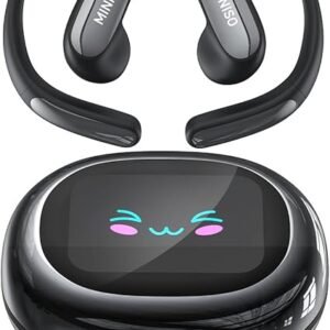 MINISO MS203 AI Translation Ear Buds Real Time, Translator Headphones with LCD Touch Screen for 135 Languages&Accents, IPX5 Waterproof Bluetooth 6.0 48H Playtime for Travel Business（with AI）